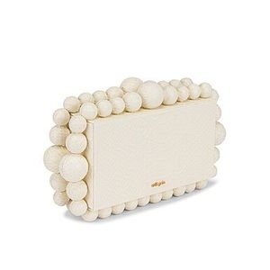 CULT GAIA EOS CREAM CLOUD SNAKESKIN CLUTCH